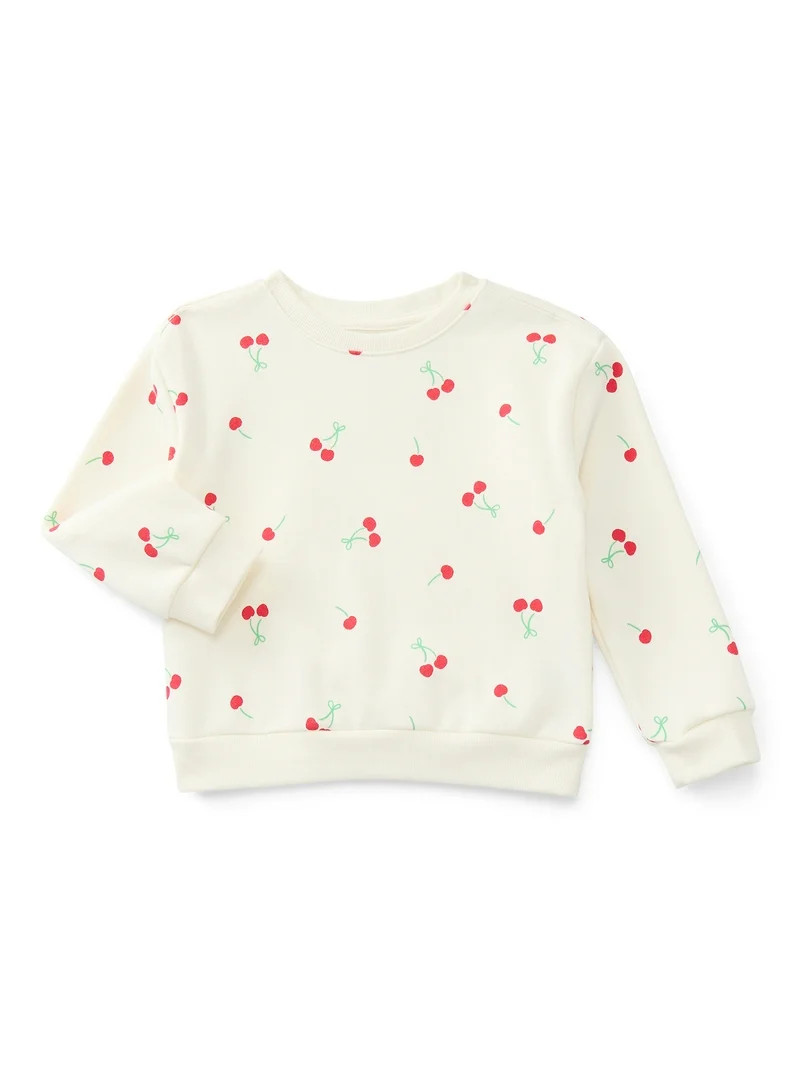Wonder Nation Toddler Girls Fleece Sweatshirt with Long Sleeves, Sizes 2T-5T | Walmart (US)