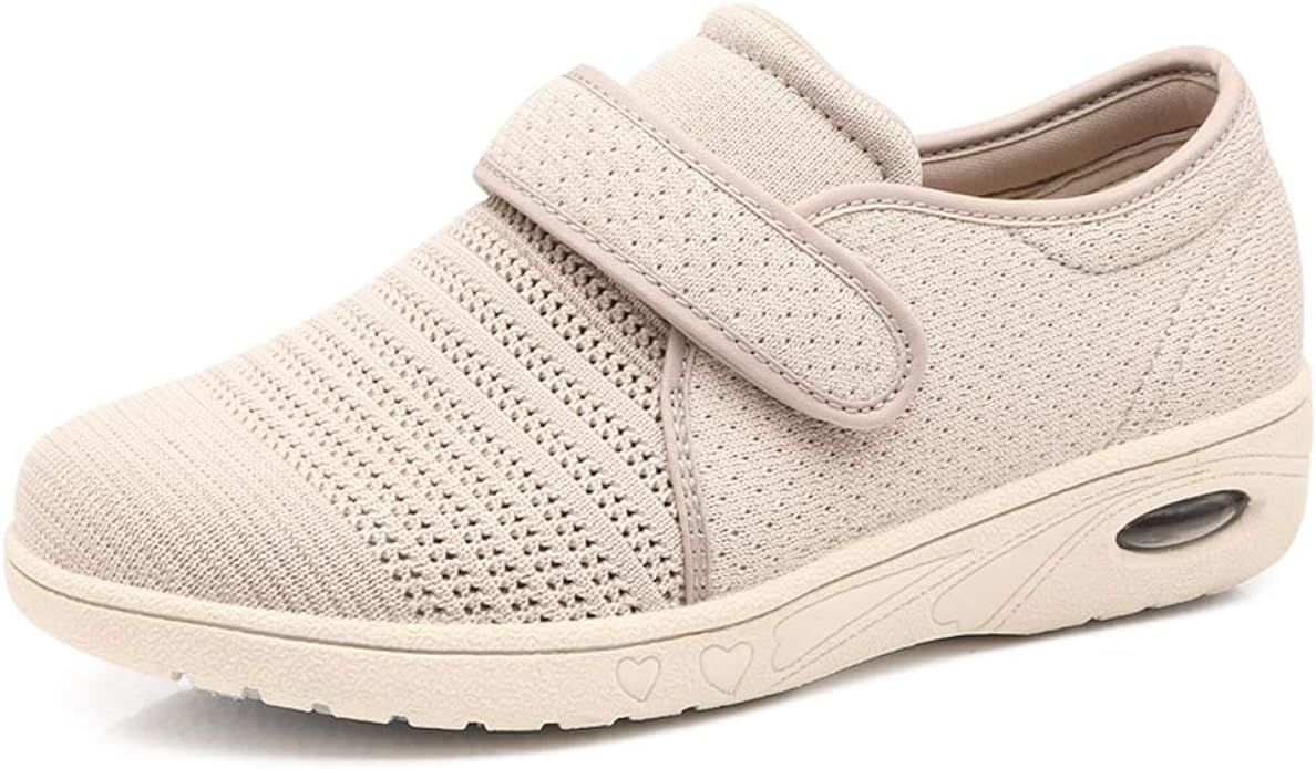 Mei MACLEOD Womens Wide Width Shoes Adjustable Strap Sneakers for Elderly Diabetic Plantar Fascii... | Amazon (US)