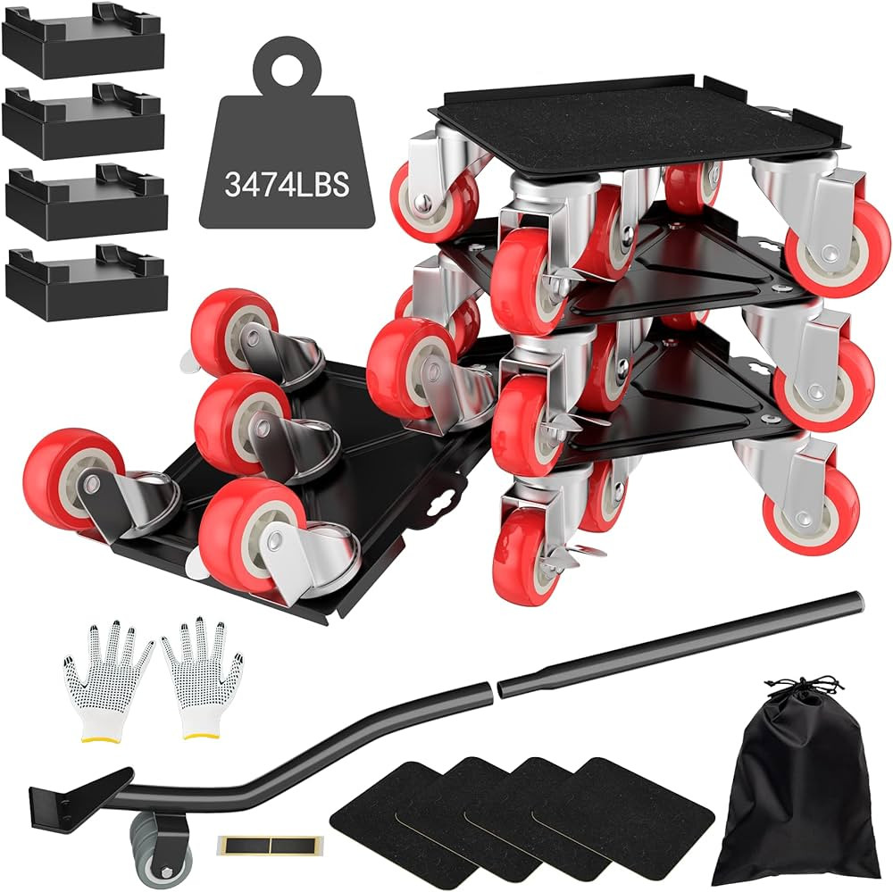 【Upgrade Large】 Furniture Dolly,Furniture Movers with 5 Wheels,Carbon Steel Panel Heavy Duty ... | Amazon (US)