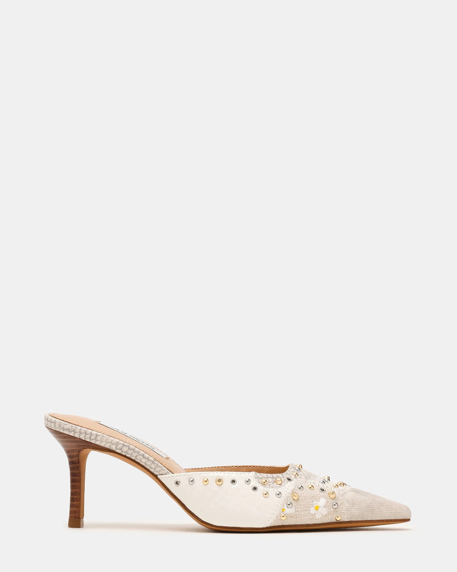 ALEXI Bone Multi Studs Pointed-Toe Mule Women's Heel | Steve Madden (US)