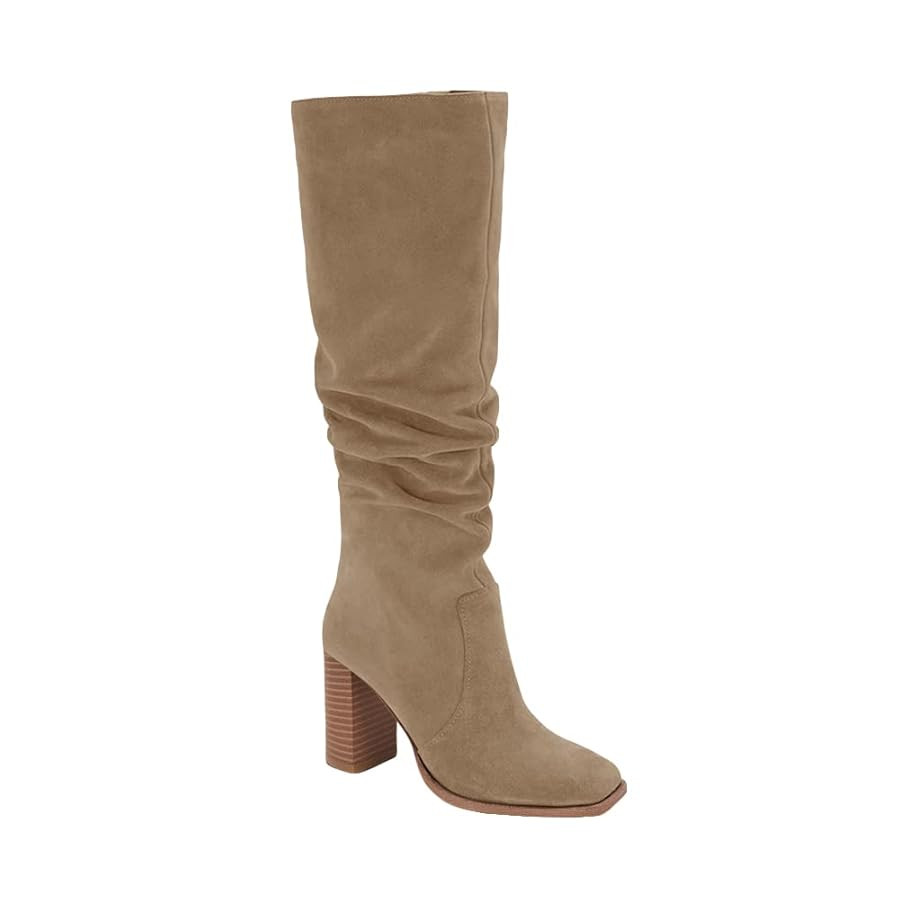 Juliet Holy Womens Knee High Boots Chunky High Heel Square Toe Side Zipper Wide Calf Boot | Amazon (US)