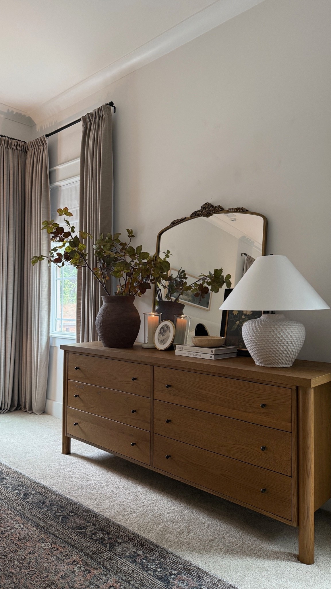 Our new bedroom dresser is such a quality piece! It’s warm, classic, and looks so seasonal with the fall decor we styled it with. 🍂🤍

#LTKHome #LTKSeasonal