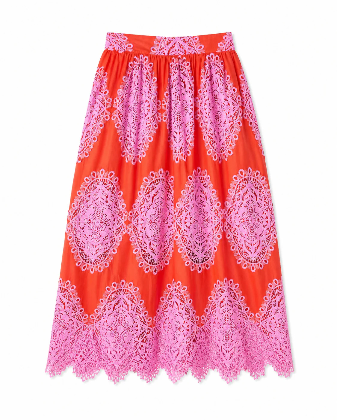 Rhea Lace Skirt in Red | Over The Moon
