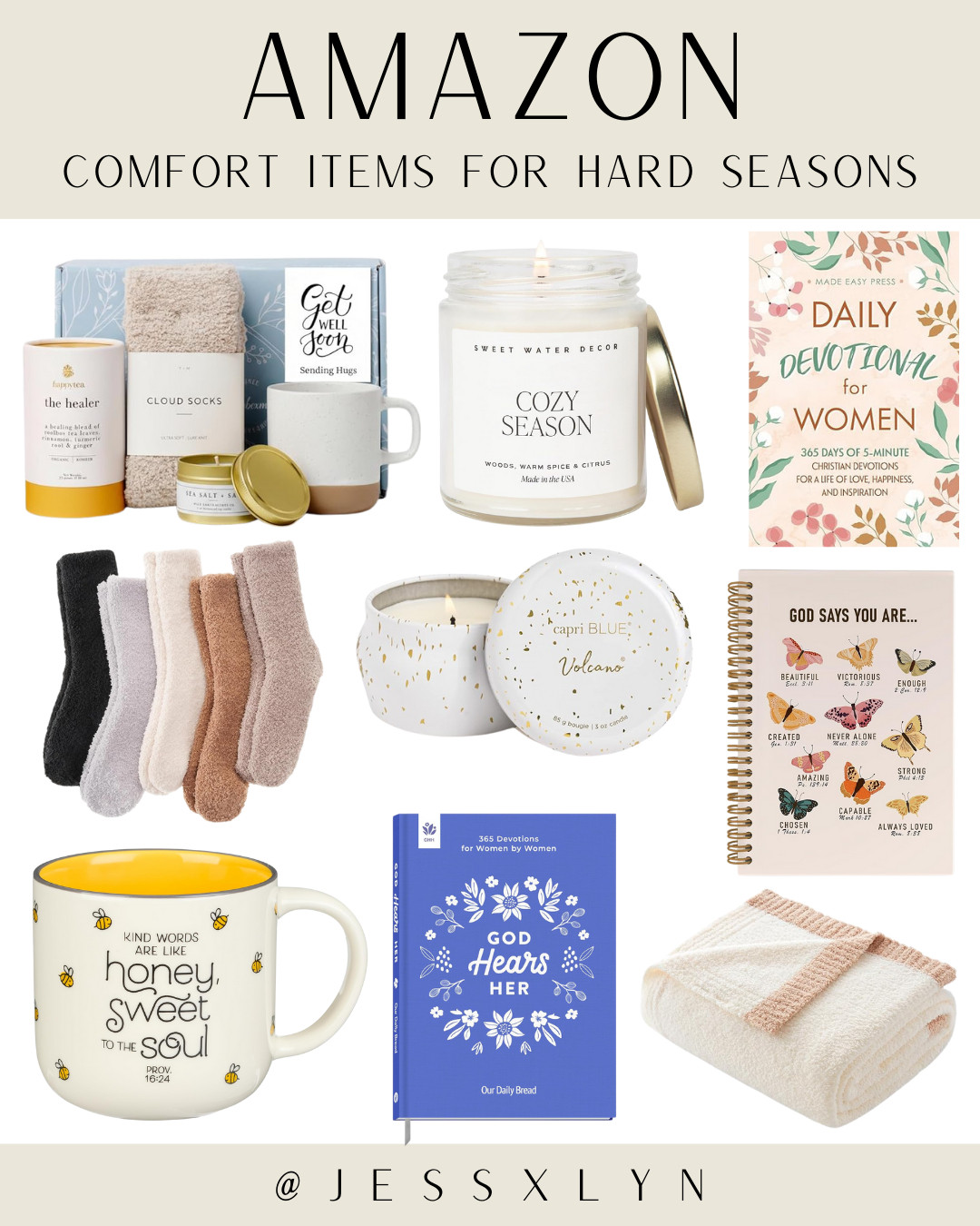 Hard seasons require extra grace 🤍 These are the comfort items I reach for when life feels heavy and I need to sit with Jesus a little longer. 

 #LTKGiftGuide #LTKHoliday #LTKdayinmylife