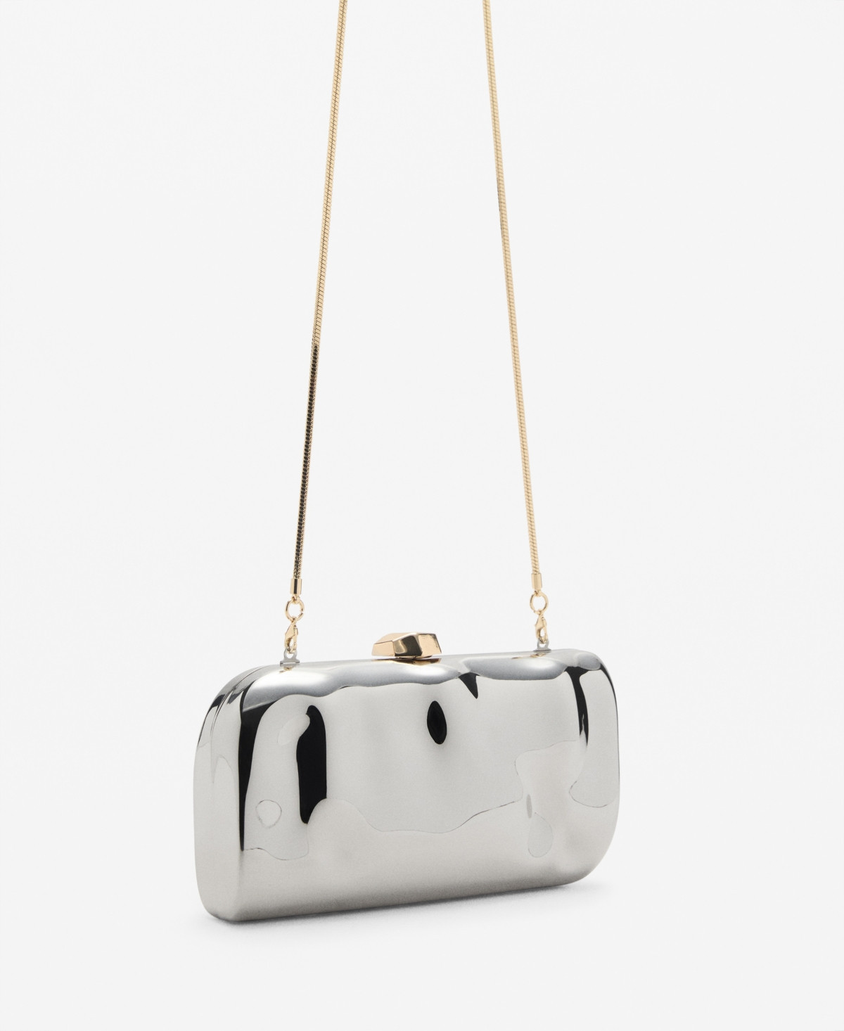 Mango Women's Chain Clutch Bag - Silver | Macy's