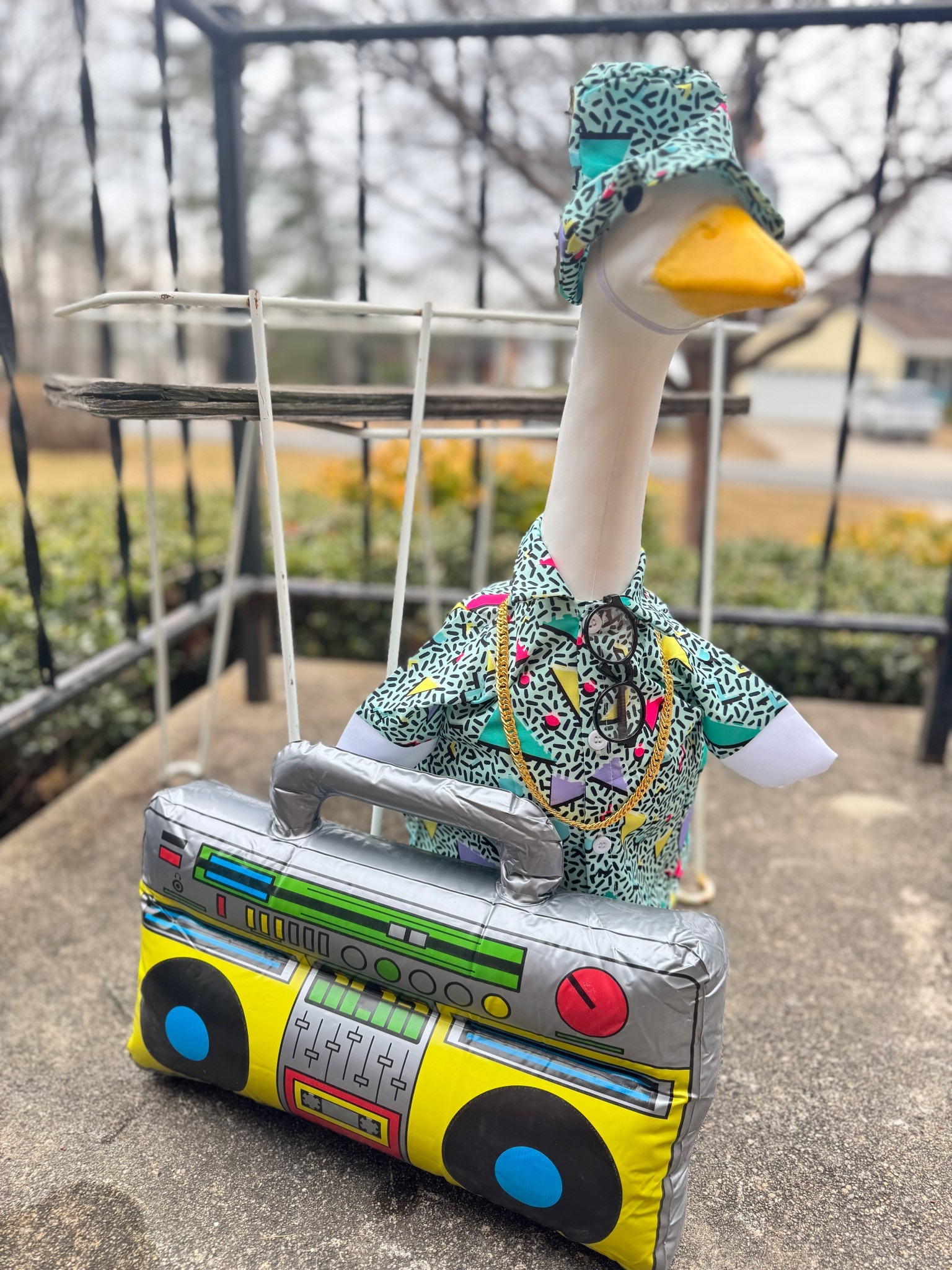 My goose Doris has become part of the family and needed to match our vibe!  Dance Party time! 