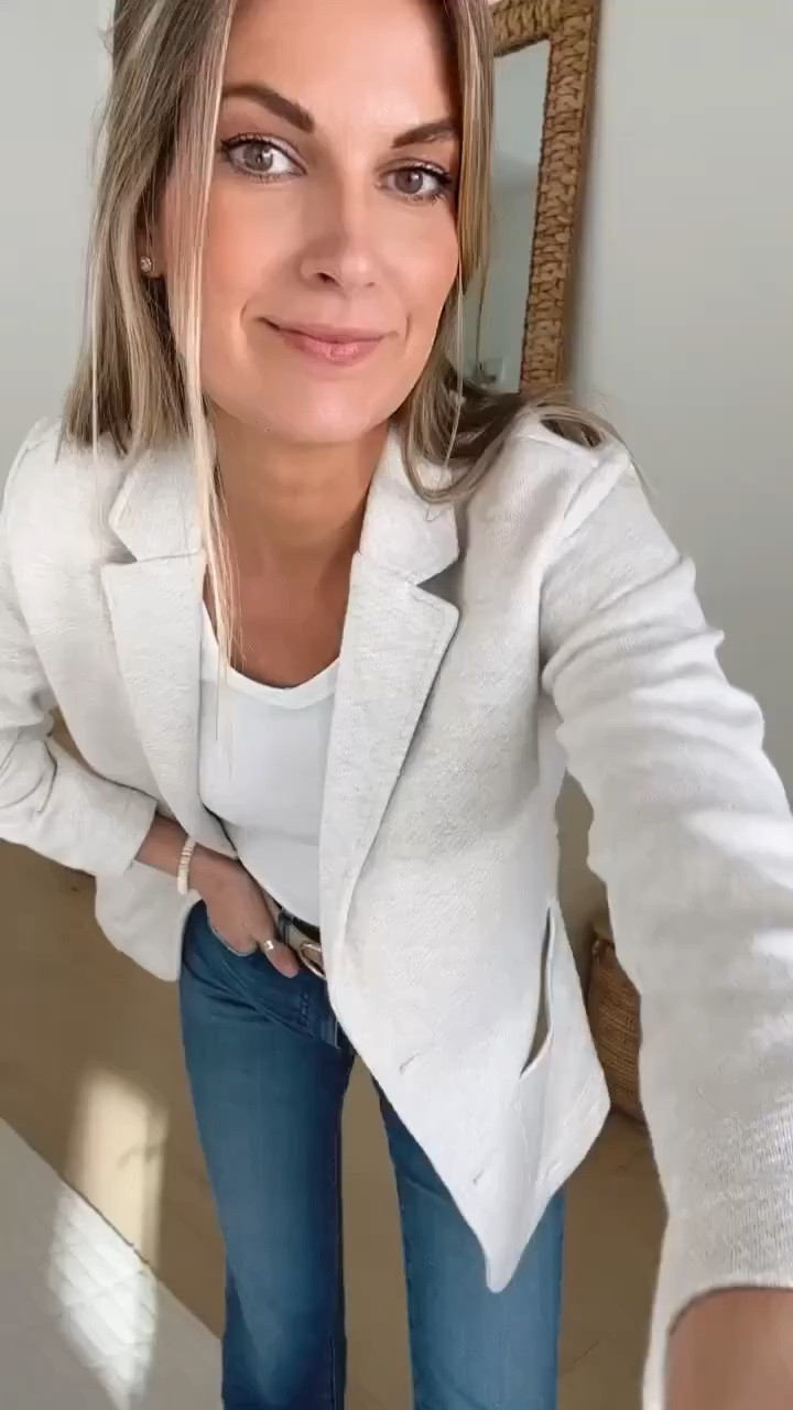 Reader and personal favorite! This knit blazer is a splurge but a great investment piece if you value a quality capsule piece. I’ll also link a save version.

#LTKOver40 #LTKootd #LTKTall