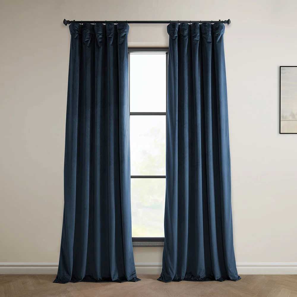 AllModern Matra Plush Velvet. Polyester Curtains for Bedroom - Room Darkening Curtains for Living... | Wayfair North America