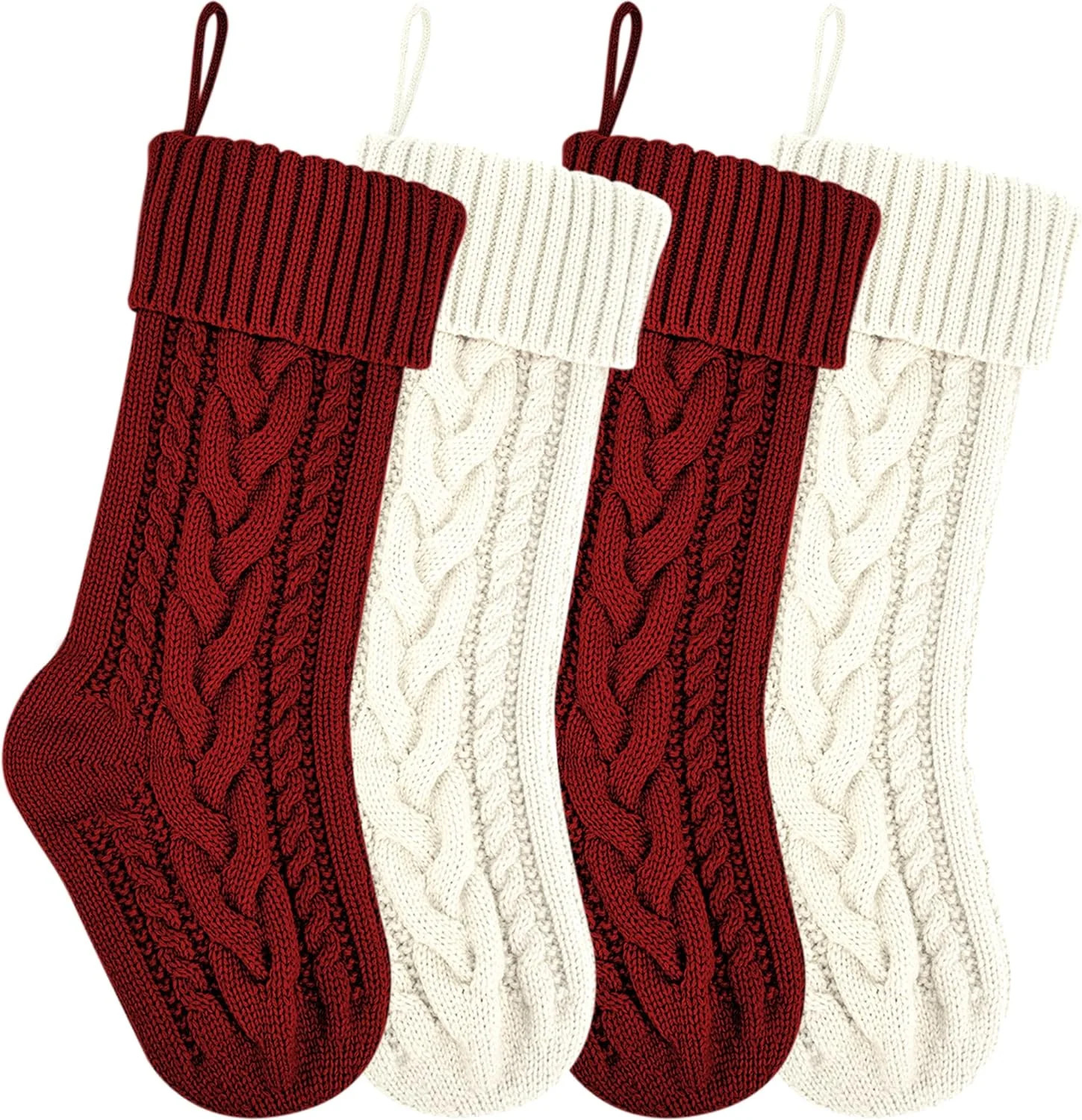 18 inch 4Pack Christmas Stockings, Christmas Hand Stocking Decorations Xmas Candy Biscuit Gift So... | Walmart (US)