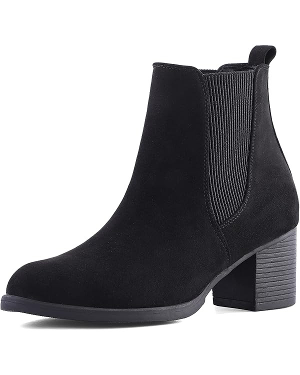 COASIS Women's Chelsea Boots Chunky Heel Slip On Ankle Booties with Elastic Sided | Amazon (US)
