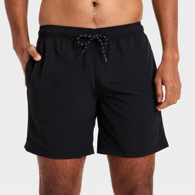 Men's 7'' Swim Trunks - Goodfellow & Co™ Black S | Target