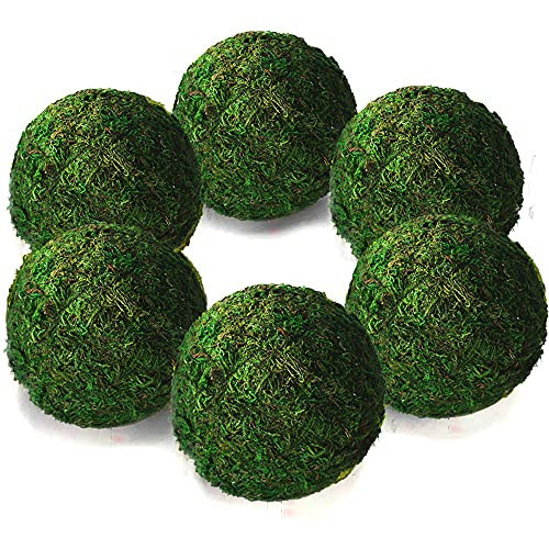 Qingbei Rina Moss Balls Decorative for Bowl(4"-Set of 6), Large Green Moss Ball, Spring Bowl Fillers for Centerpiece, Handmade Natural Moss Decorative Balls, Home Party Wedding Decor | Amazon (US)