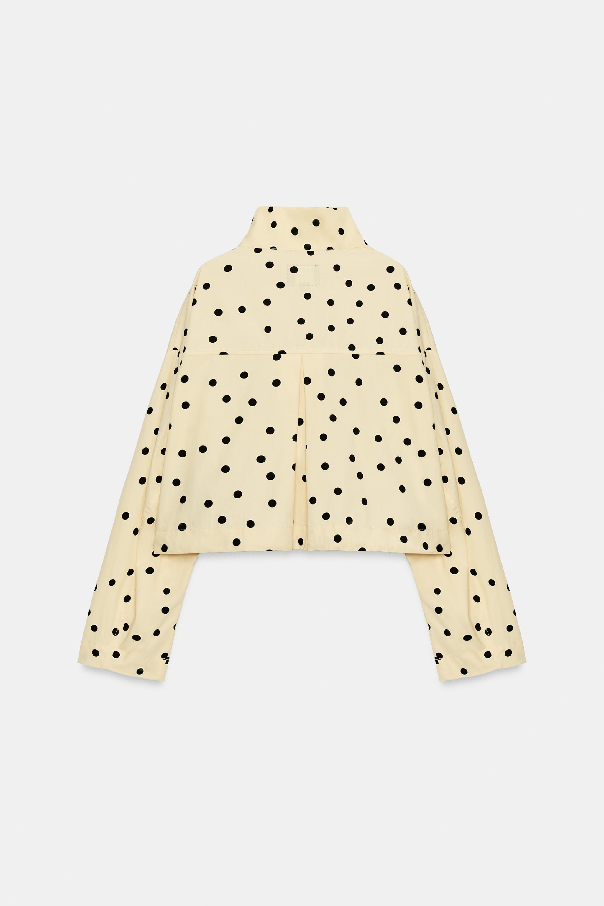 GATHERED POLKA DOT JACKET | Zara UK