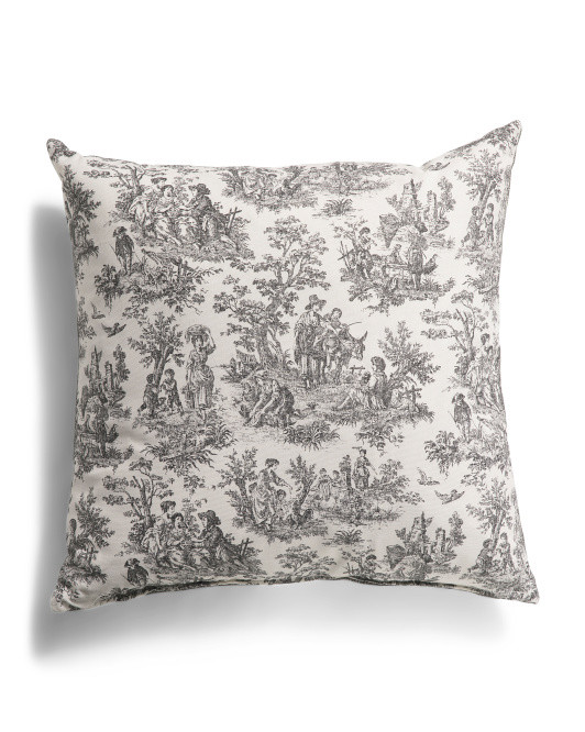 Made In Usa 22x22 Rustic Toile Pillow | TJ Maxx