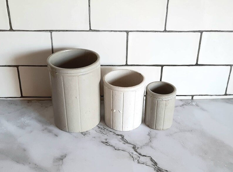 English Ironstone Jam Pots, White Vintage Crock Pots, White Preserves Jar - Etsy UK | Etsy (UK)