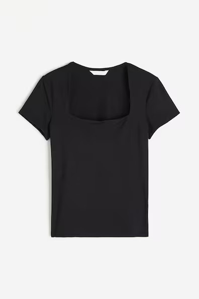 H & M - Square-neck Top - Black | H&M (US + CA)
