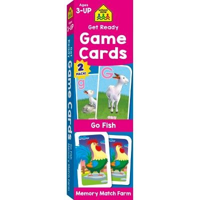 Get Ready Game Cards 2-pack - Go Fish & Memory Match Farm, Ages 3-Up (School Zone Publishing) | Target