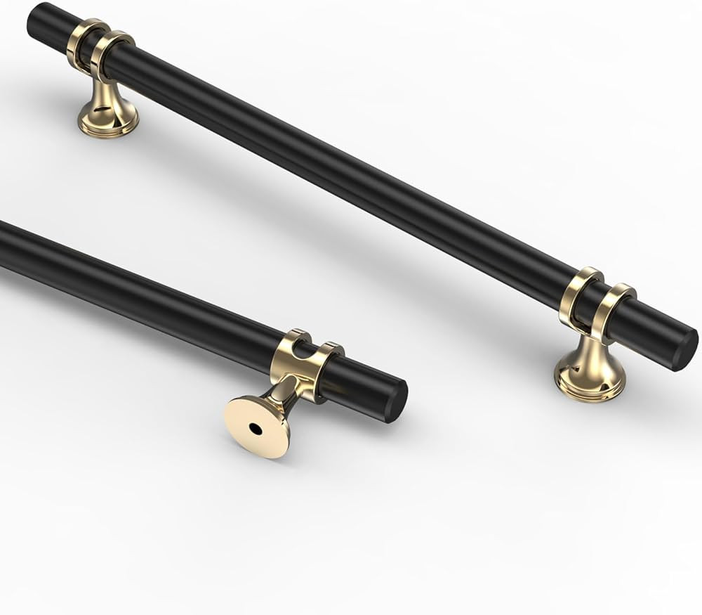 Asidrama 10 Pack 7 Inch(177mm) Gold and Matte Black Kitchen Cabinet Handles, Cabinet Pulls Kitche... | Amazon (US)