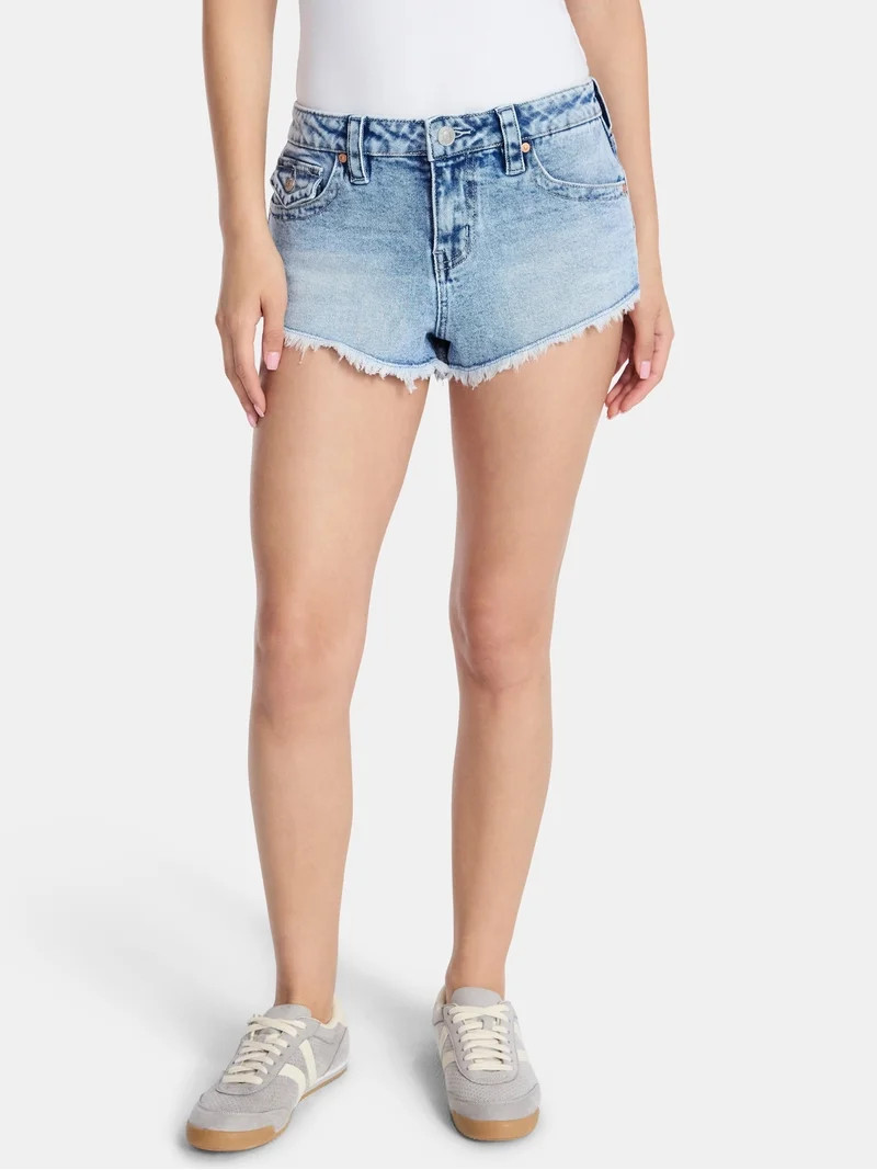 Madden NYC Women\u2019s Frayed Denim Shorts, Sizes 00-18 | Walmart (US)