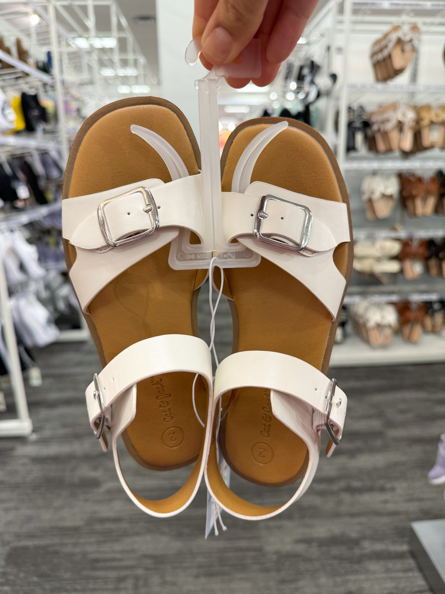 from the target app:

Update their casual wardrobe with the cool and comfy look of these Shawna Ankle Strap Sandals from Cat & Jack™. Featuring an open-toe design for breezy comfort, these medium-width sandals feature two adjustable buckle straps on top and on the ankle for a customizable fit. Designed in a solid hue, they'll love pairing them with anything from a tank-and-shorts combo to a dress for versatile warm-weather ensembles.

#LTKstyletip #LTKfindsunder50 #LTKshoecrush