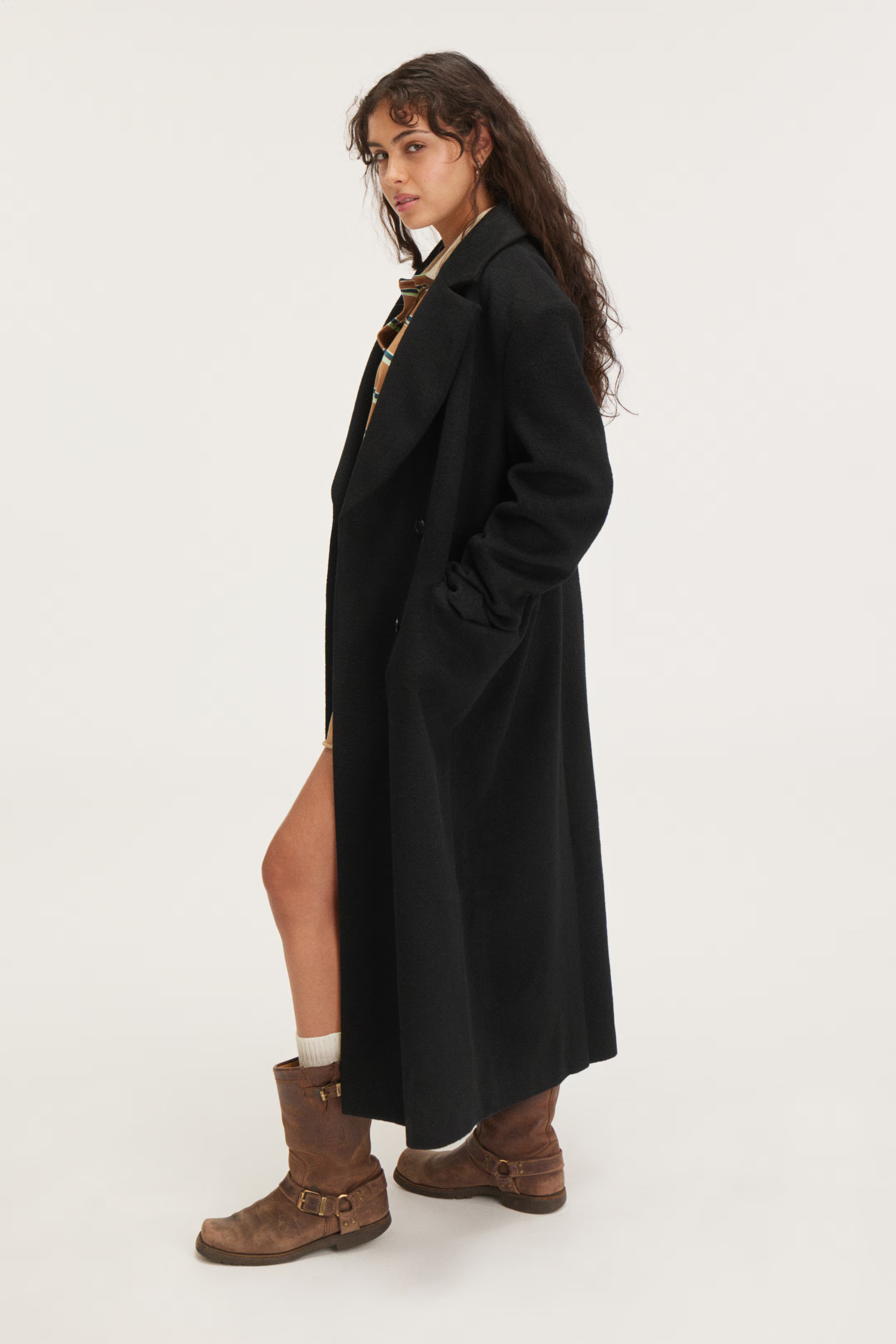 Langer zweireihiger Oversize-Mantel | H&M (DE, AT, CH, NL, FI)