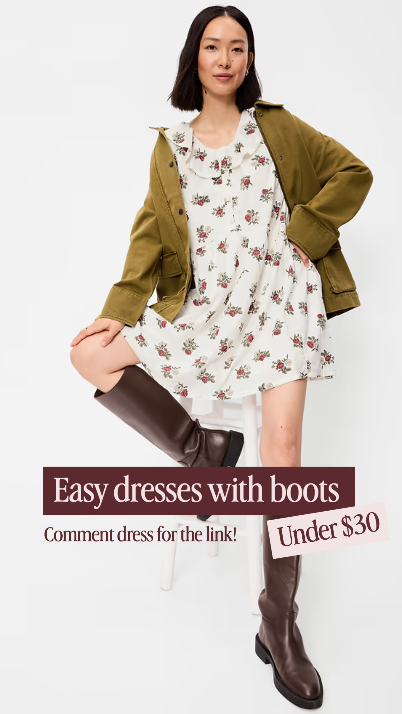 Easy fall dresses under $30! Style these mini dresses with knee-high boots and a lightweight jacket for a cute transitional fall outfit. #LTKunder50 #LTKSeasonal #LTKstyletip 

 