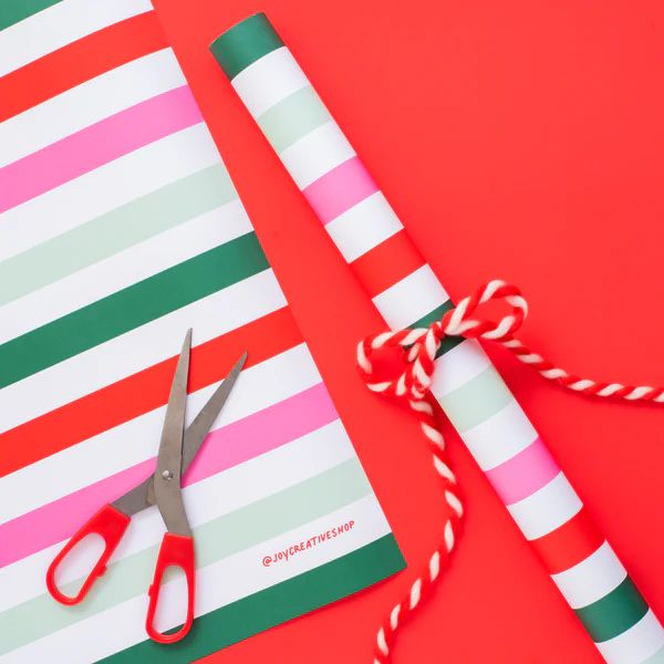 Red, Green & Pink Holiday Gift Wrap | Joy Creative Shop