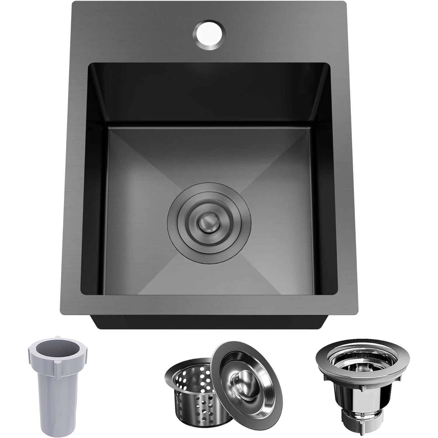 ForKitchen 15'' L Drop-In Single Bowl Kitchen Sink 1315BK | Wayfair North America