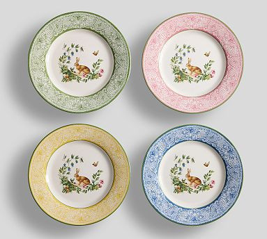 Botanical Bunny Stoneware Dinnerware Collection | Pottery Barn (US)