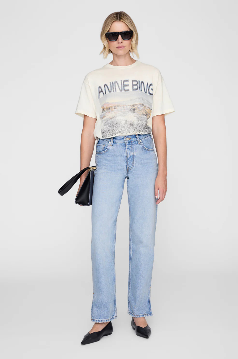 Cade Tee Wildflowers - Off White | Anine Bing