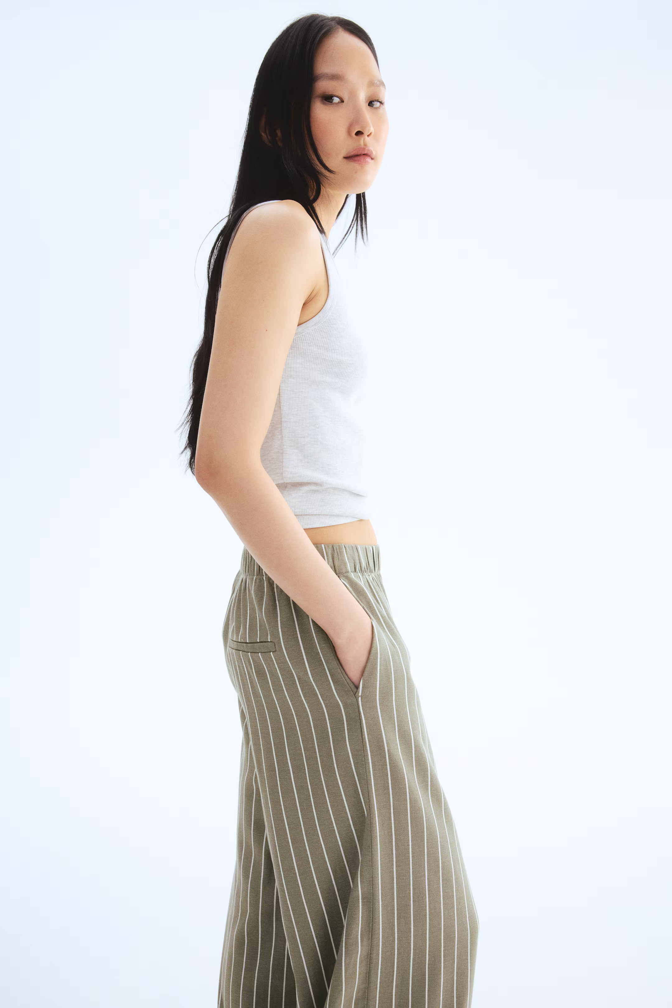 Wide-Leg Linen-Blend Pants | H&M (US + CA)