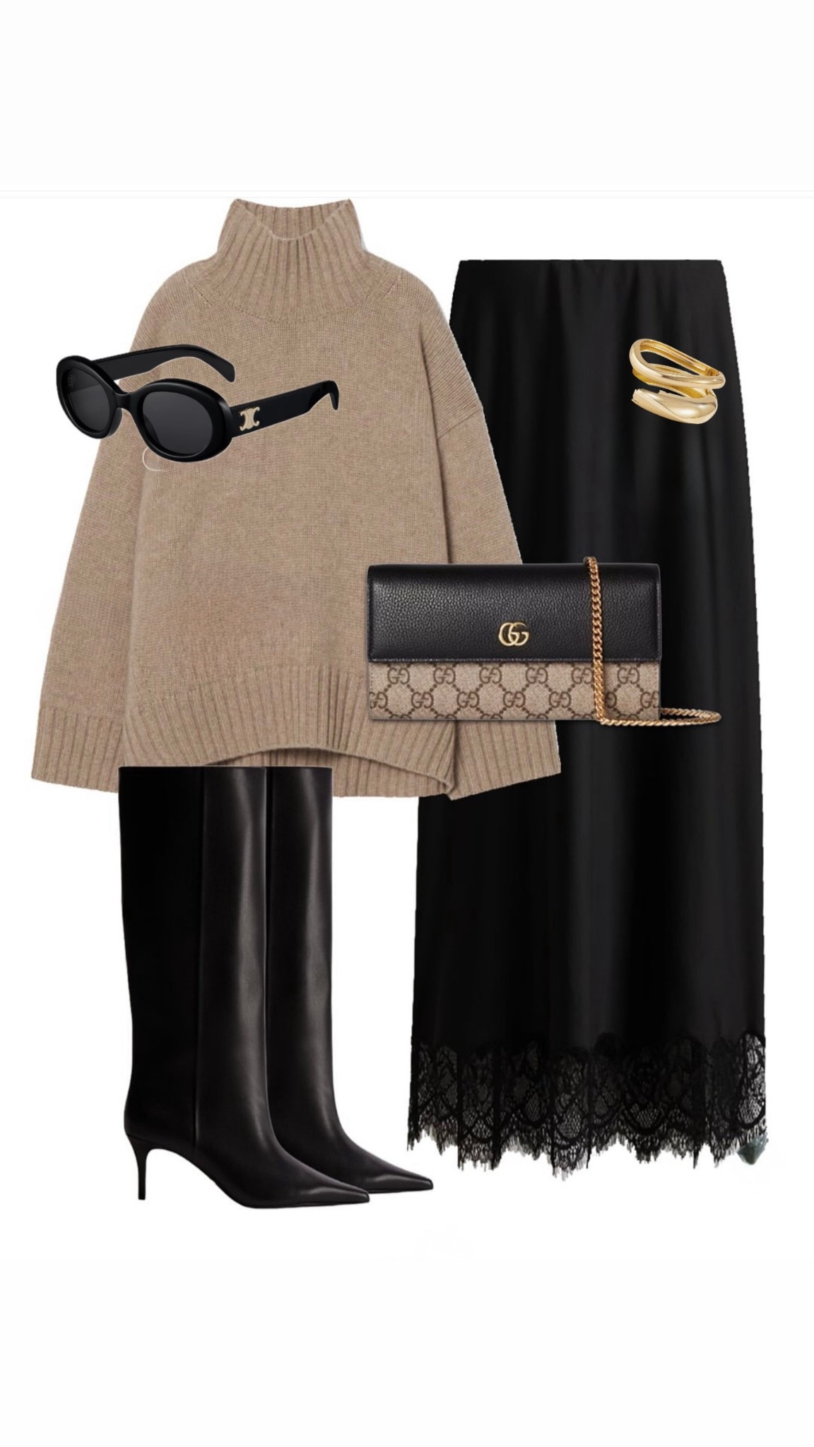 Chic fall look 🍂
Slip skirt with lace trim, cashmere sweater & pointed-toe boots (now on SALE $66.99 🔥).
Finished with a Gucci bag & gold bracelet – perfect combo for fall ✨


#LTKSeasonal #LTKFindsUnder100 #LTKSaleAlert