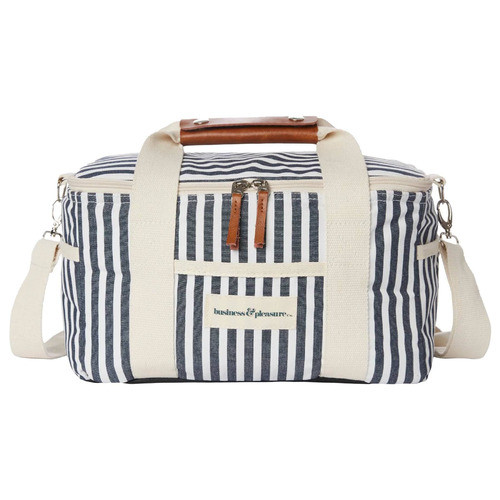 14L Laurens Cotton-Blend Cooler Bag Colour: Navy Stripe | Temple & Webster AU
