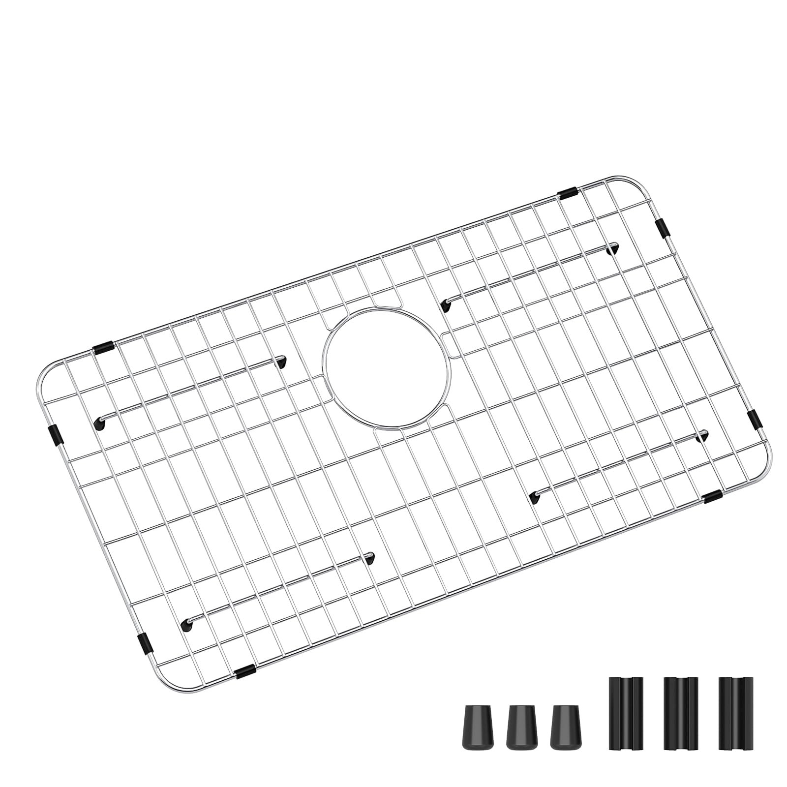 Stainless Steel Sink Grid and Protectors for Bottom of Kitchen Sink, 26" x 14" with Rear Drain fo... | Amazon (US)