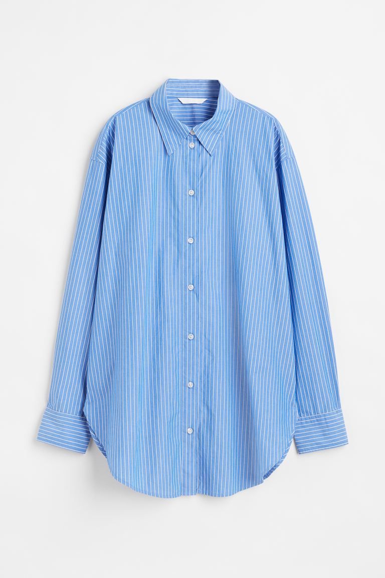 Cotton shirt - Blue/Striped - Ladies | H&M GB | H&M (UK, MY, IN, SG, PH, TW, HK)