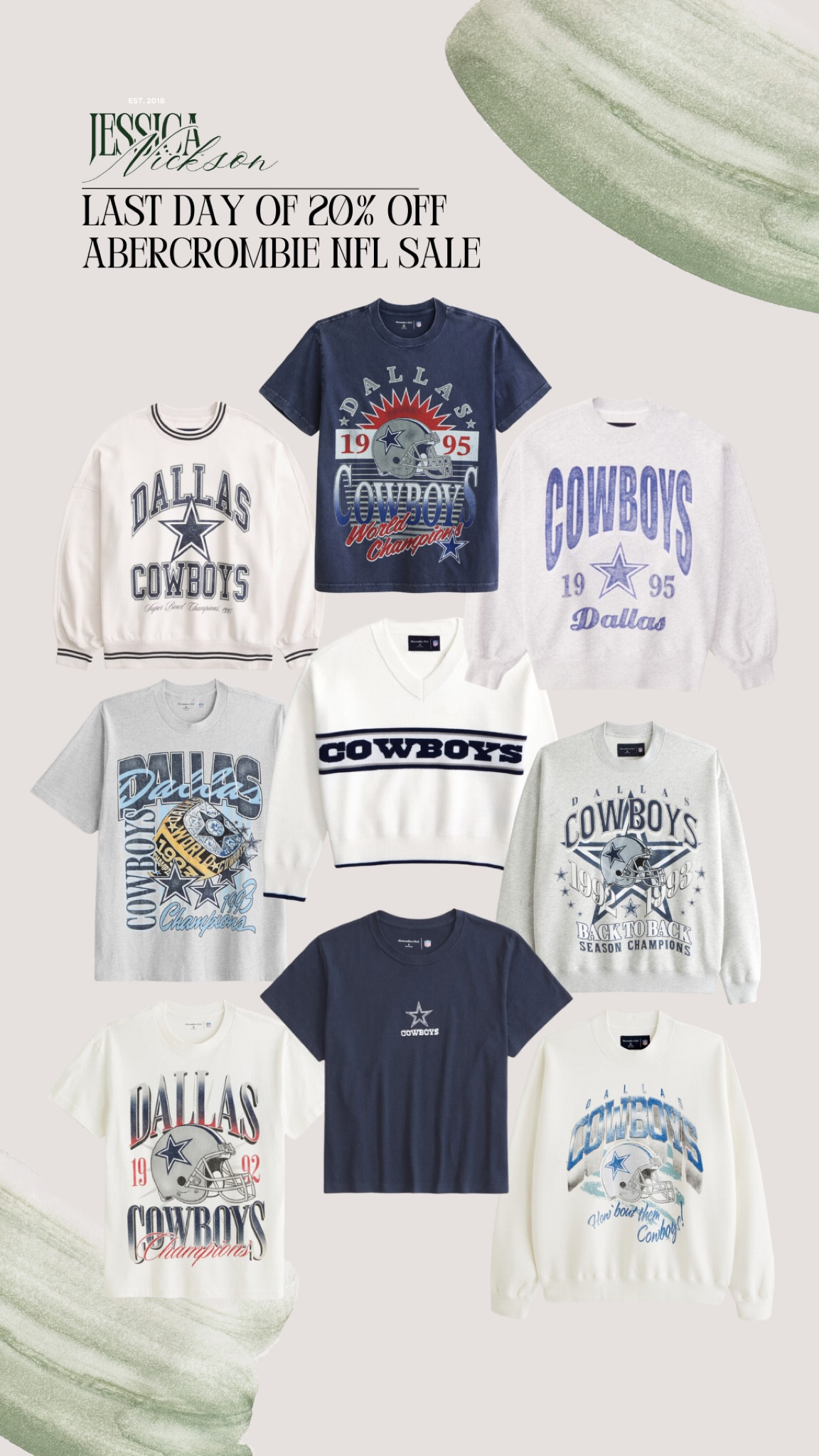 Last Day, 20% Off All NFL Abercrombie Sale



#LTKSeasonal #LTKSaleAlert #LTKFallSale