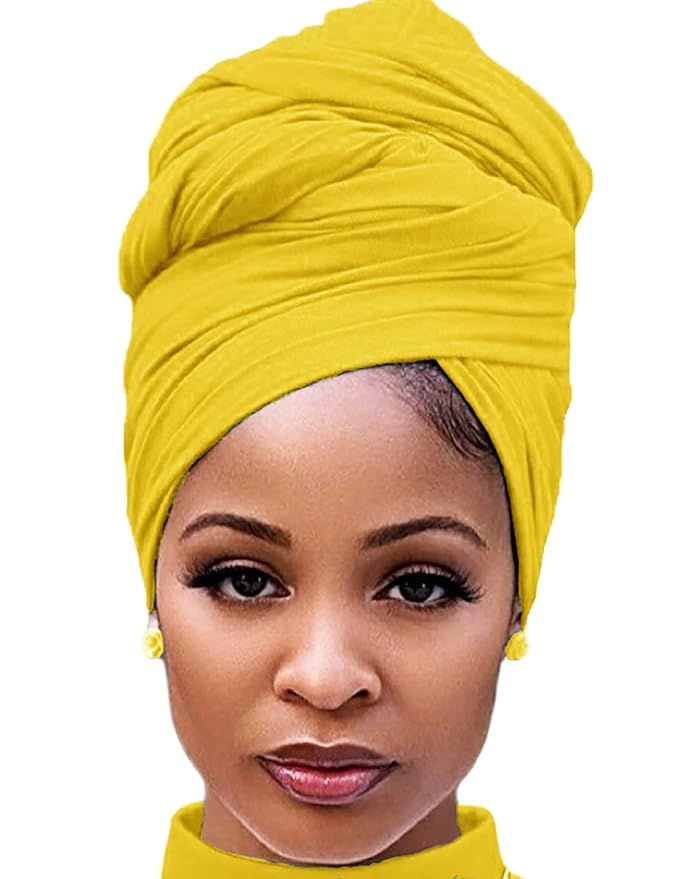 Hair Headwrap Scarf,African Women' Soft Long Scarf Shawl Hair Bohemian Headwrap Stretch Headband ... | Amazon (US)