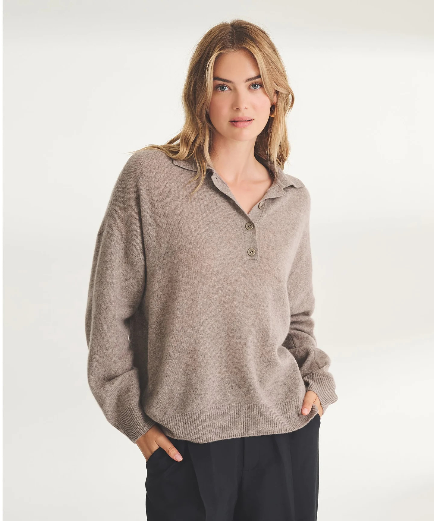 Lightweight Cashmere Oversized Polo | NAADAM