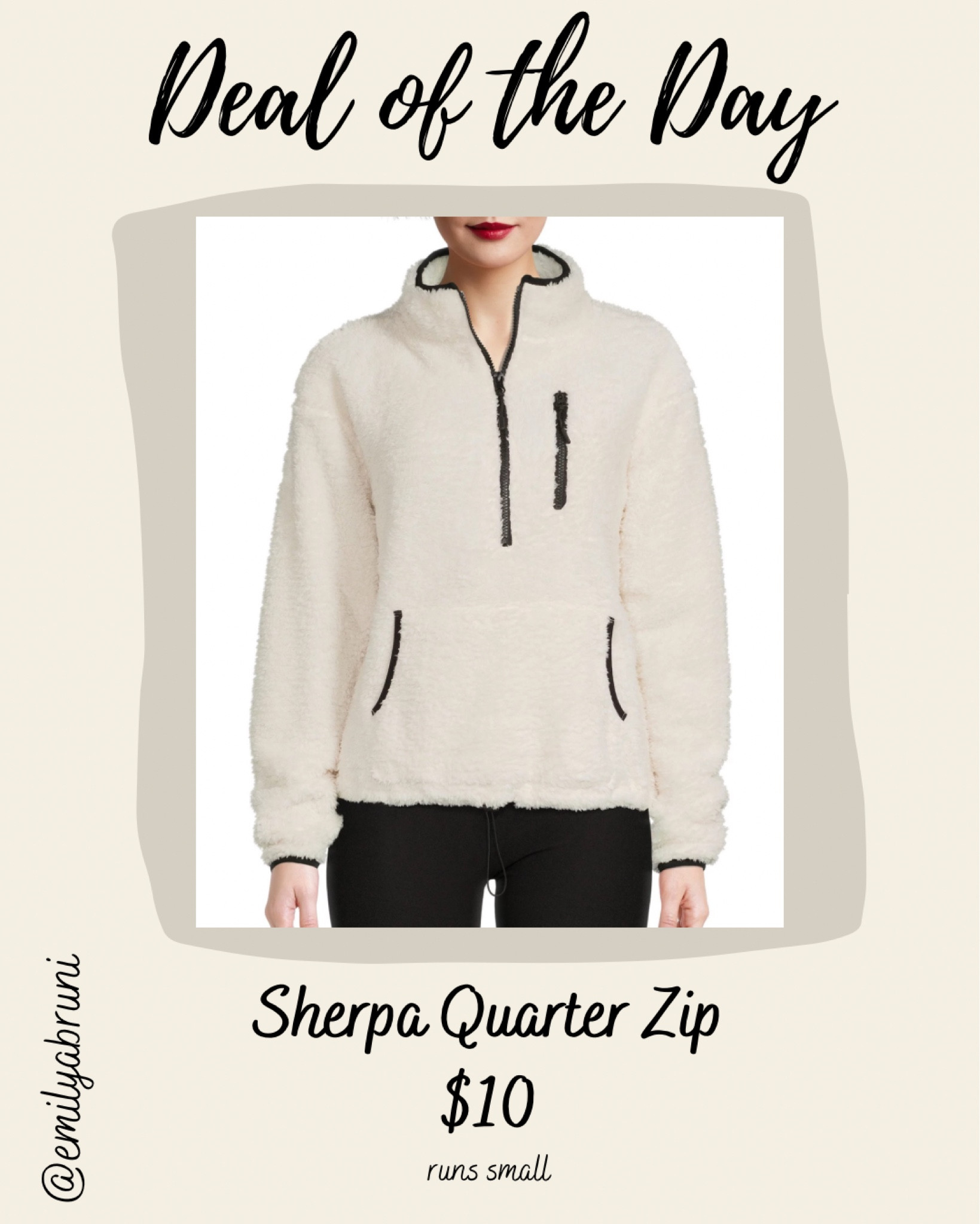 Deal of the day: $10 sherpa quarter zip! Available in 10 colors!

Runs small!! I’m typically a size small in tops and bought a large in this. 

#LTKGiftGuide #LTKSeasonal #LTKsalealert