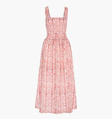 The Azalea Maxi Nap Dress - Coral Corsica Paisley Coral Corsica Paisley / XXS | Hill House Home US
