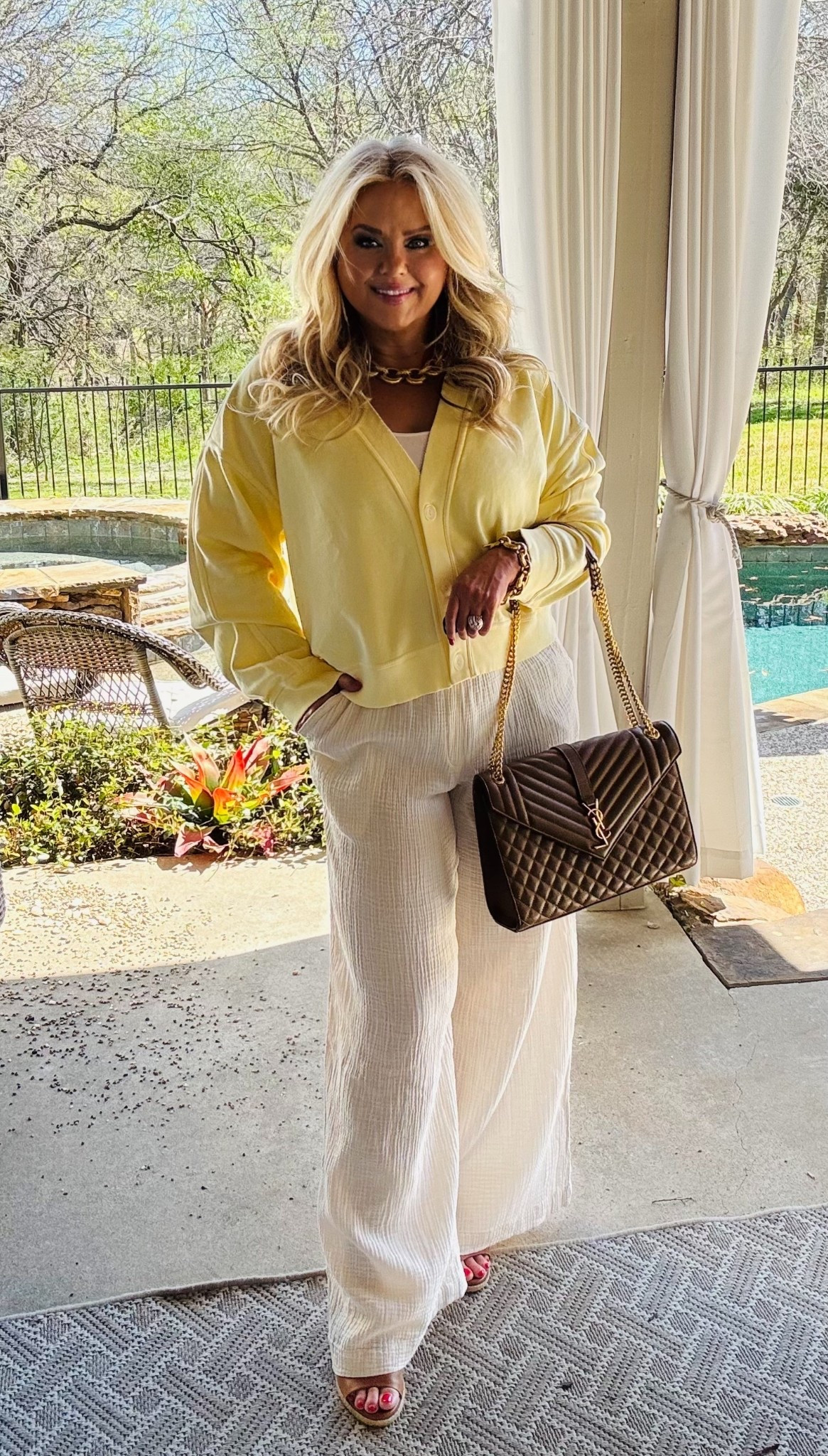 Target 🎯 gorgeous buttercream cardigan with flowy, gauze spring pants with drawstring waist. Love this springy look💛🌻

#LTKOver40 #LTKootd #LTKBeauty