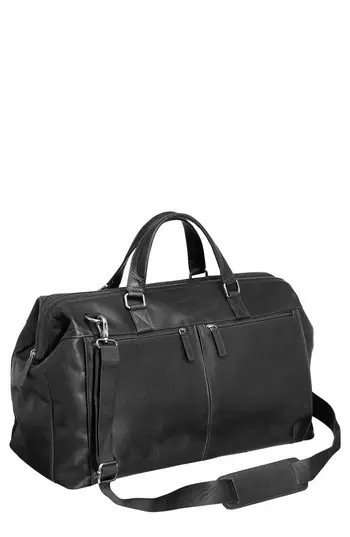 Mancini Carry-On Leather Duffle Bag in Black at Nordstrom Rack | Nordstrom Rack