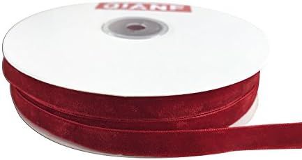 QIANF Vintage Red Velvet Ribbon, 3/8 Inch X 25Yd | Amazon (US)