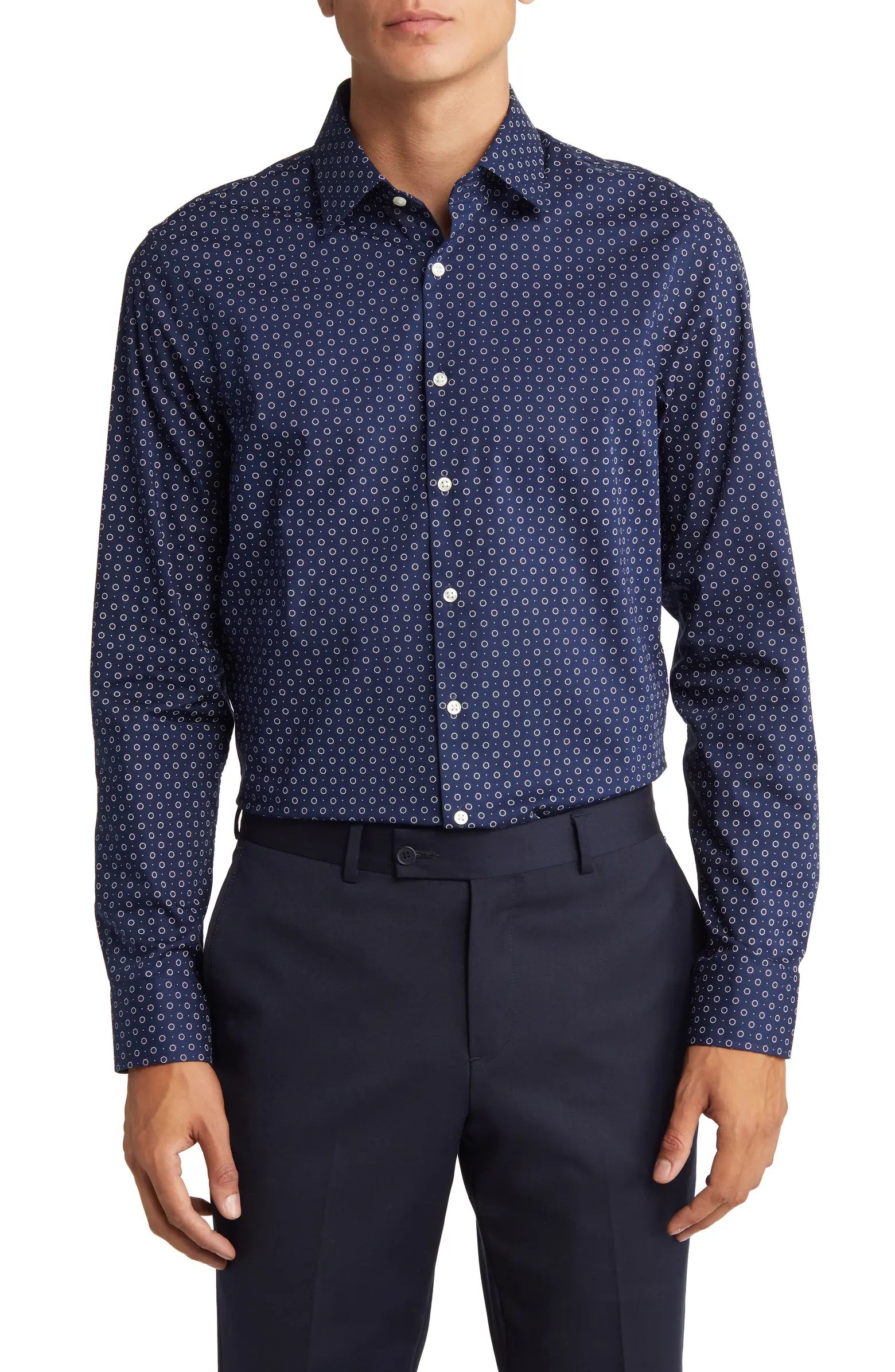 Nordstrom Extra Trim Fit Non-Iron Neat Dress Shirt | Nordstrom | Nordstrom