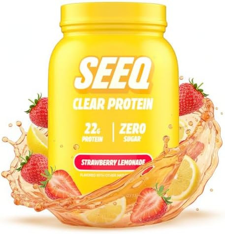 SEEQ Clear Whey Isolate Protein Powder, Strawberry Lemonade - 22 Servings, 22g Protein Per Servin... | Amazon (US)