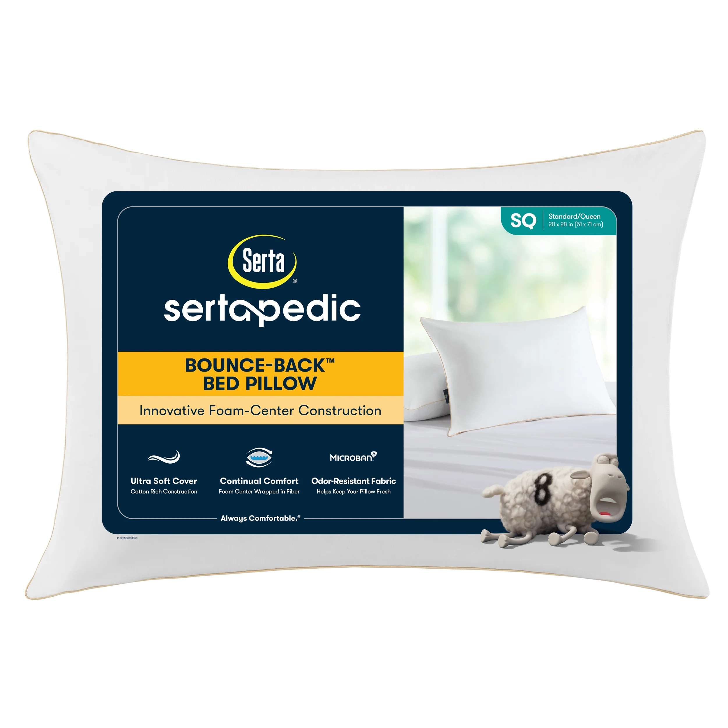 Sertapedic Bounce Back Standard/Queen Bed Pillow, Hypoallergenic Fill | Walmart (US)