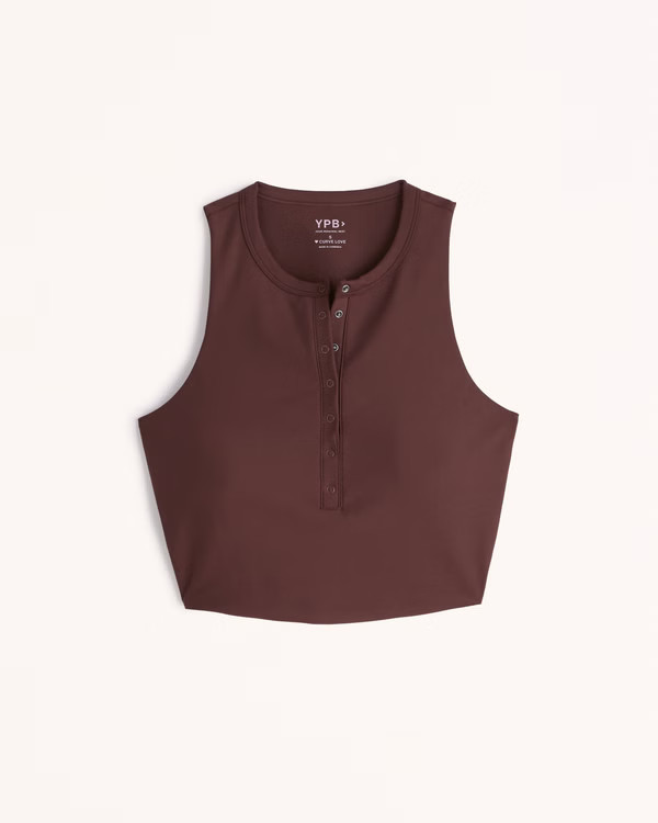YPB sculptLUX Curve Love Henley Slim Tank | Abercrombie & Fitch (US)