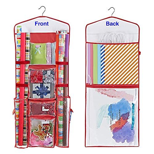 ProPik Hanging Double Sided Wrapping Paper Storage Organizer With Multiple Front And Back Pockets Or | Amazon (US)