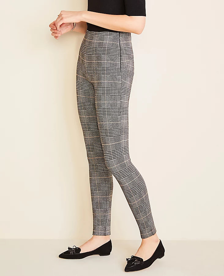 Plaid Seamed Side Zip Leggings | Ann Taylor | Ann Taylor (US)