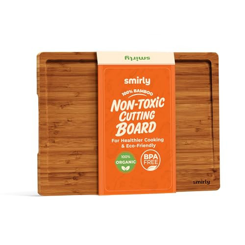 SMIRLY Wood Cutting Boards For Kitchen - Bamboo Cutting Boards For Kitchen Cutting Board, Bamboo Cutting Board Set, Chopping Board, Butcher Block, Small Wooden Cutting Board Set | Amazon (US)